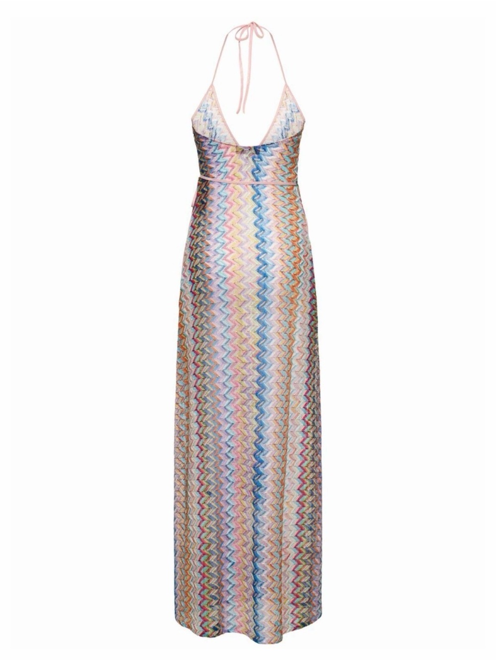 MISSONI Lurex Halter Neck Wrap Long Dress - Picture 2 of 4